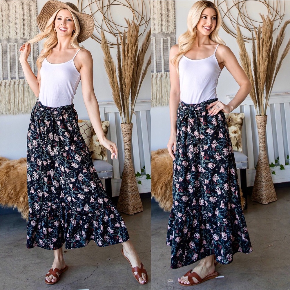 NEW Floral Print Design Maxi Boho Skirt